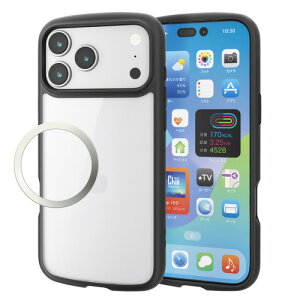 �G���R�� PM-A25DTSLFCBK iPhone 17 Pro Max �P�[�X ���C�z���Ή����^���X�e�b�J�[�t TOUGH SLIM LITE �u���b�N