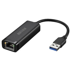 BUFFALO LUA6U3AGTEBK LAN�A�_�v�^�[ USB3.2 Gen1�Ή� USB Type-A�ڑ� �P�[�u����9cm �u���b�N