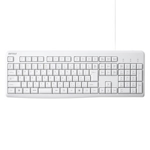 BUFFALO BSKBU110WH �L���L�[�{�[�h �����u���� ���{��z�� 109�L�[ ���[�U�[���� �p�x�����X�^���h���� �z���C�g