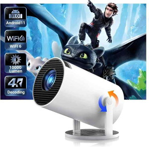 y180°]  Android TVz vWFN^[ V䓊e ^ ƒp `␳ 360ANSI 1080P 5G wi-fi Ή Bluetooth 5.2 vWFN^[ V 4KrfIɓK
