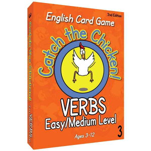 VERBS Easy/Medium Level Catch The Chicken �p��J�[�h�Q�[�� English Card Game �p�ꓮ���t���b�V���J�[�h�Q�[���A�N�V����