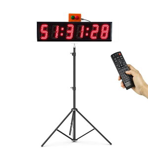 Jhering スポーツタイマー LED レースタイミング時計 三脚付き ランニングイベント用 7色 カウントダウン/アップレースタイマー