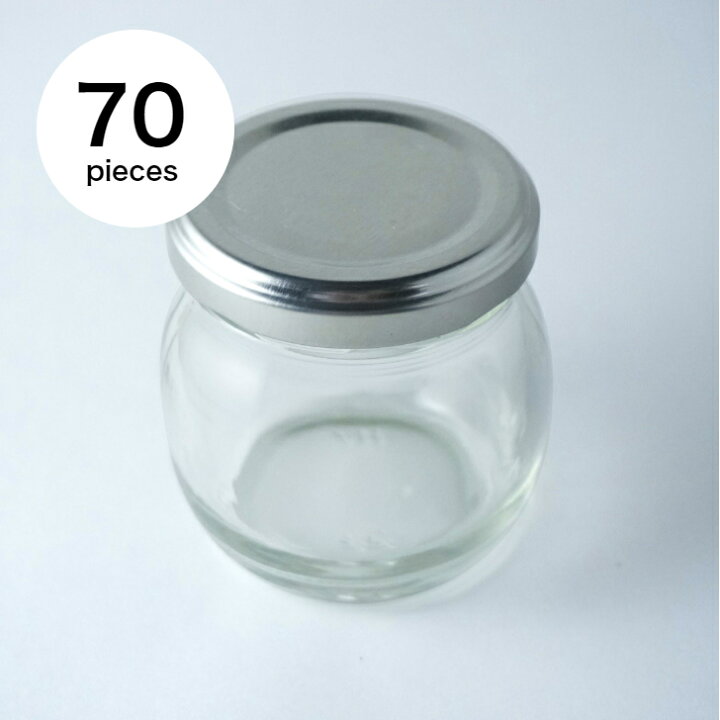 楽天市場】フタ付きガラス容器 ジャム瓶50 まる型106ml ［70個セット 