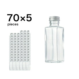ハーバリウム 瓶 スクエア 114ml 業務用5カートン（70個×5箱） キャップ付き【 ハーバリウム 瓶 材料 ガラス容器 四角柱 ボトル ガラス瓶 ビン キット カートン まとめ買い 業務用 】