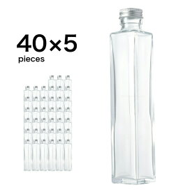ハーバリウム 瓶 スクエア 164ml 5カートン（54個×5箱）キャップ付き 【 ハーバリウム 瓶 材料 ガラス容器 四角柱 ボトル ガラス瓶 ビン キット カートン まとめ買い 業務用 】