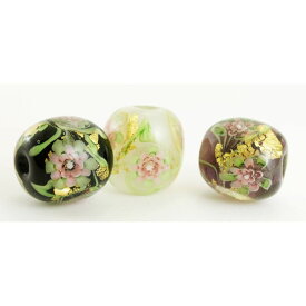 【2点で180円offクーポン対象!!】【38華雅】16mm 花 ミルフィオリ 金箔 とんぼ玉 ビーズ ガラスビーズ ガラス細工 花 ガラス玉 ハンドメイド 材料 初心者 おしゃれ お守り かわいい 癒しグッズ 雑貨【商用利用可】