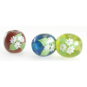 【2点で180円offクーポン対象!!】【3 奏】16mm 花 ミルフィオリ とんぼ玉 ビーズ ガラスビーズ ガラス細工 花 ガラス玉 ハンドメイド 材料 初心者 おしゃれ お守り かわいい 癒しグッズ 雑貨【商