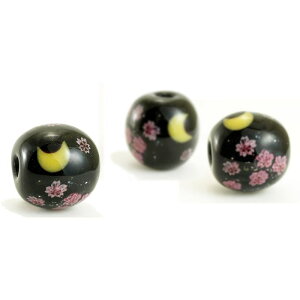 【2点で180円offクーポン対象!!】【26 月夜桜】16mm 月 夜 桜 とんぼ玉 ビーズ ガラスビーズ ガラス細工 花 ガラス玉 ハンドメイド 材料 初心者 おしゃれ お守り かわいい 花 癒しグッズ 雑貨【商
