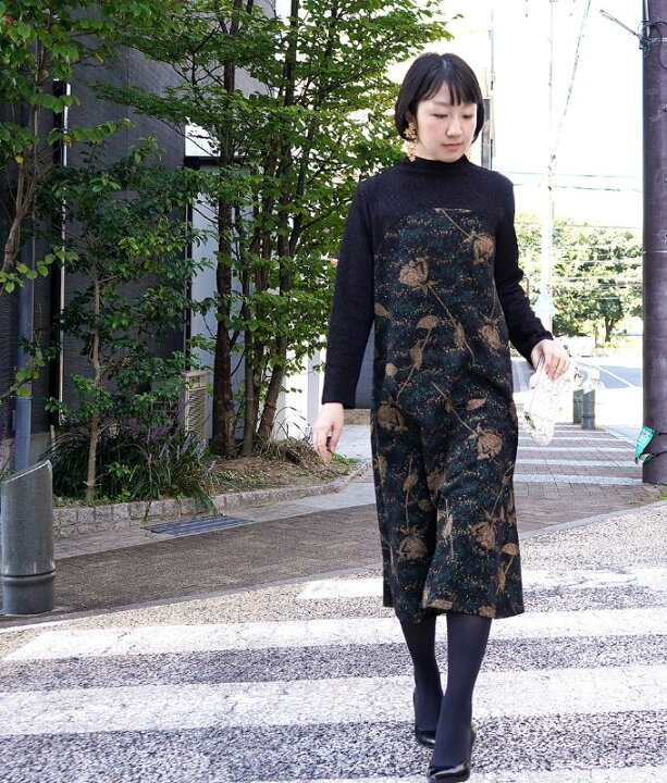 楽天市場】「cawaii french」ラメの輝きと豪華な花柄のワンピース  
