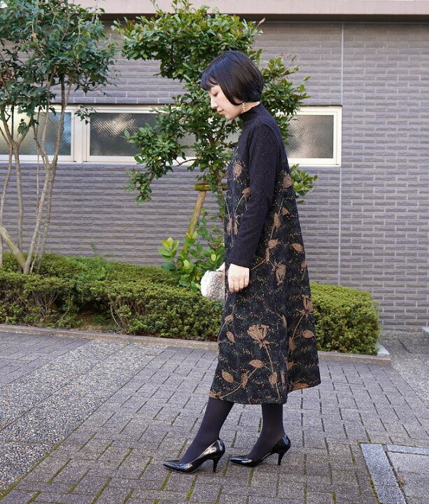 楽天市場】「cawaii french」ラメの輝きと豪華な花柄のワンピース  