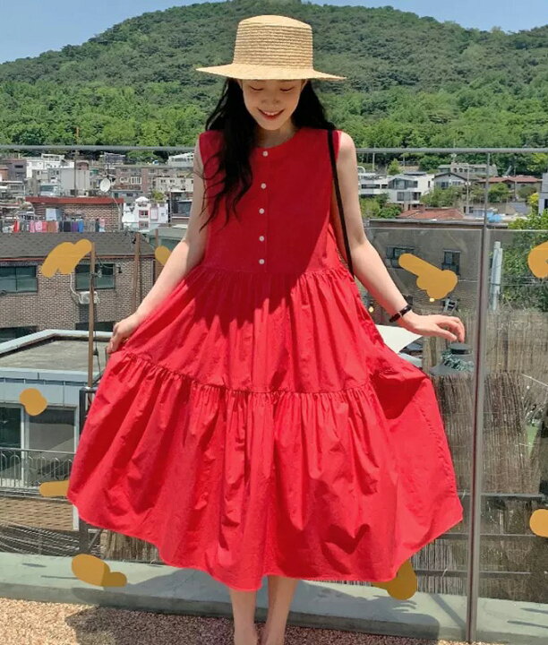 楽天市場】送料無料 ワンピース ロング ミモレ ノースリーブ 丸首  