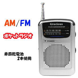 AM FM ミニラジオ ポータブル 携帯 シンプル スピーカー搭載 小型 ラジオ イヤホン付 クリップ付 キャンプ 防災 緊急 非常用 避難グッズ 便利 電池式 GR-88