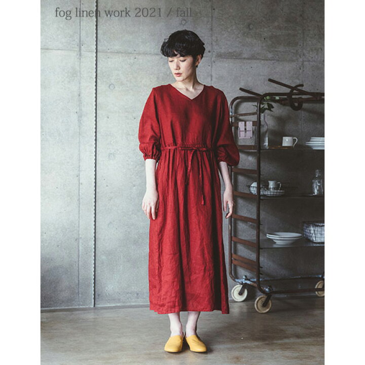 楽天市場 セール Off Fog Linen Work フォグリネンワーク クロエ ワンピース ブリックレッド Lwa351 910 生成りな暮らしのご提案 キナル
