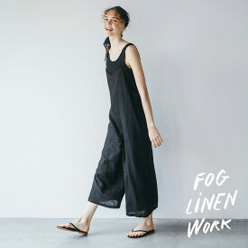 fog linen work（フォグリネンワーク） ツムギ サロペット ブラック [LWA755-17]