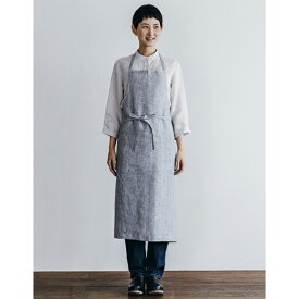 fog linen work（フォグリネンワーク） リネンフルエプロン グレーホワイトストライプ [LKA004-GYWS] 【メンズ レディース 男性用 女性用 男女兼用 ロング丈 カフェ おしゃれ かわいい シンプル リネン 麻】