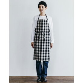 fog linen work（フォグリネンワーク） リネンデイリーエプロン ブラックナチュラルチェック [LKA324-BKNC] 【 メンズ レディース 男性用 女性用 男女兼用 カフェ おしゃれ かわいい シンプル リネン 麻】