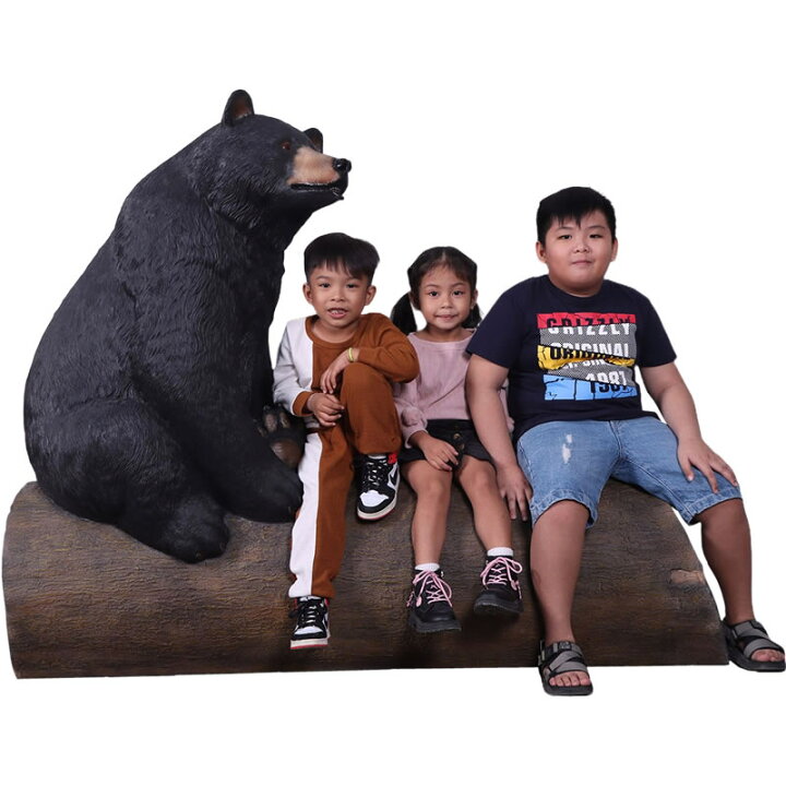 楽天市場】動物 オブジェ 大木に腰掛けるクマのベンチ インテリア 