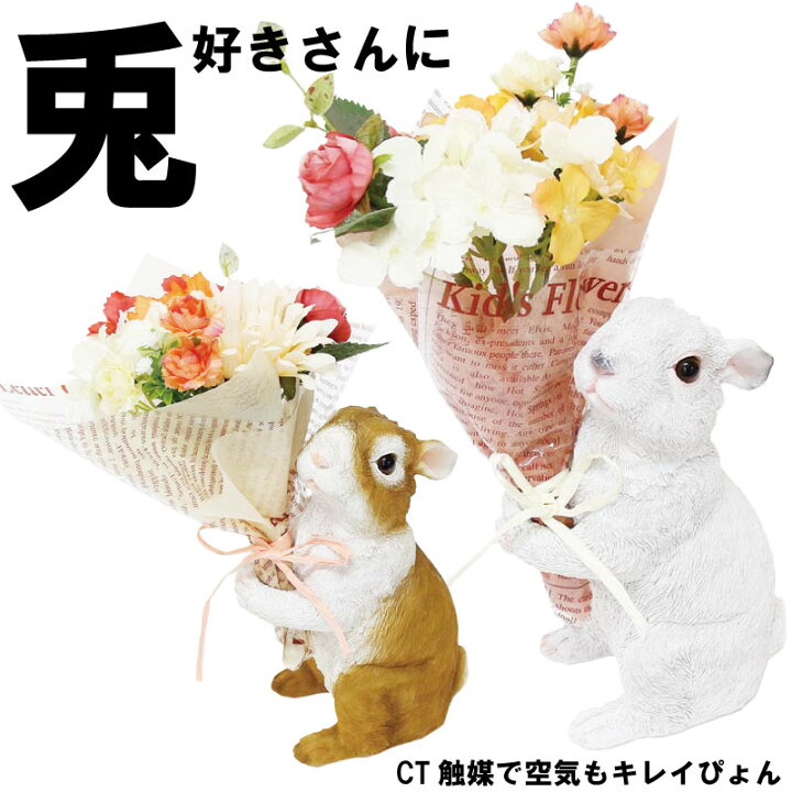 楽天市場 花 兎 ギフト うさぎ好き Ctミニョンブーケ 送料無料 誕生日プレゼント 退職祝い 送別 女性 花 ウサギ うさぎ プリザ 誕生日 開店祝い お見舞い 結婚祝い ペット お供え 仏花 ラブキティ Gracious