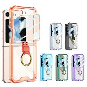Galaxy Z Flip6 �N���A�P�[�X �ϏՌ� �J�o�[ �܂肽���݌^ ���� �p �R�[�i�[�o���p�[ ��̌^�����O�t�� �T�u�f�B�X�v���C�t���ی�t�B�����t�� Sams �V���v�� �����K���X�t�B�����t��
