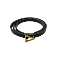【中古】BOTTEGA VENETA　トライアングルバックルナローベルト ブラック 【111025】（ボッテガヴェネタ）