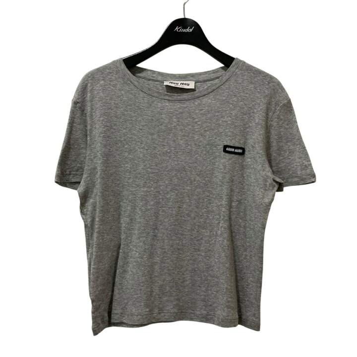 楽天市場】【中古】MIU MIUリブ編み ジャージー Tシャツ MJN466 グレー 