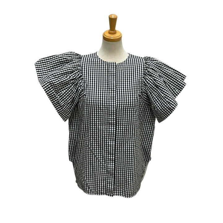 楽天市場】【中古】yori ギンガムチェック バルーンスリーブブラウス 