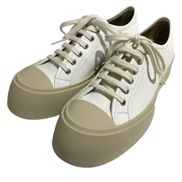 MARNI ホワイト ナッパレザー PABLOレースアップスニーカー MARNI 