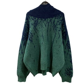 【中古】amachi．　Gardeners Knit フーデッドニット 009KN 4 ネイビー×グリーン サイズ：5 【260425】（アマチ）