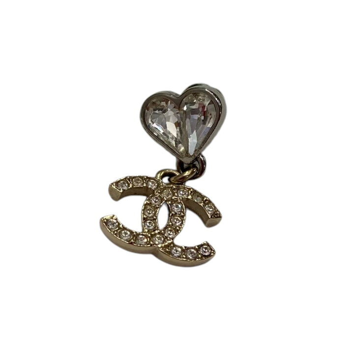 楽天市場】【中古】CHANEL ラインストーンココマークハートピアス  