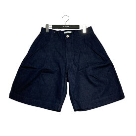 【中古】HERILL　HL Olive Denim Tuckshorts デニムショートパンツ 22-030-HL-8120-1 インディゴ サイズ：2 【070525】（ヘリル）