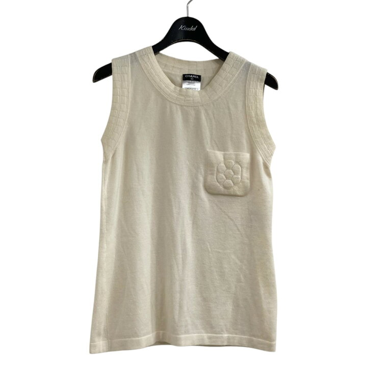 楽天市場】【中古】CHANELフラワーポケットニットベスト P38924K02723  
