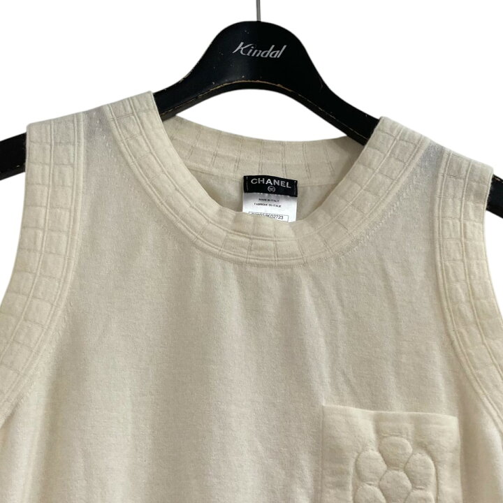楽天市場】【中古】CHANELフラワーポケットニットベスト P38924K02723  