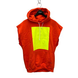 【中古】elephant TRIBAL fabrics　ノースリーブフーディ es-CJ1717 オレンジ サイズ：S 【160525】（エレファントトライバルファブリックス）