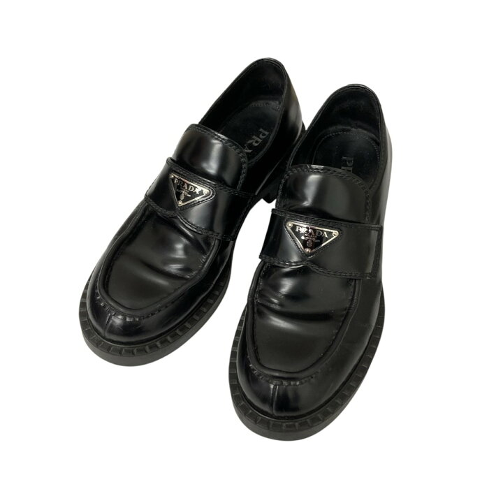 楽天市場】【中古】PRADA チョコレートブラッシュドレザーローファー 