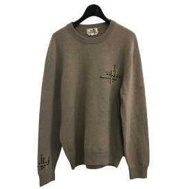 【中古】HERMESレザーステッチカシミヤニット 32 5720 ベージュ サイズ：XL【価格見直し】