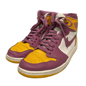 【中古】NIKE　AIR JORDAN 1 RETRO HIGH OG ハイカットスニーカー 555088-706 パープル×イエロー サイズ：27.5 【300525】（ナイキ）