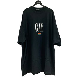 【中古】BALENCIAGA　プリントTシャツ ブラック サイズ：L 【300525】（バレンシアガ）