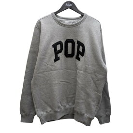 【中古】POP TRADING COMPANYARCH CREWNECK SWEATSHIRT クルーネックスウェット グレー サイズ：XL【価格見直し】