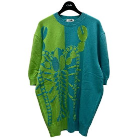 【中古】HERMESカシミヤニット ブルー×グリーン サイズ：XL【価格見直し】