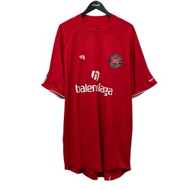 【中古】BALENCIAGA　Soccer Tee Tシャツ 641665 レッド サイズ：S 【130625】（バレンシアガ）