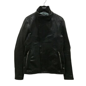 【中古】Carol Christian Poellレザーハイネックジャケット ブラック サイズ：46【価格見直し】