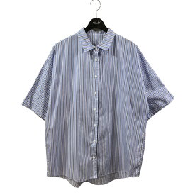 【中古】CASEY CASEY　19SS 半袖ストライプシャツ 半袖シャツ 12FC102 ブルー×ホワイト サイズ：M 【190625】（ケイシーケイシー）