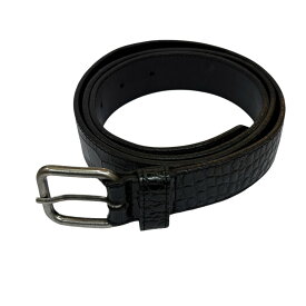 【中古】DRIES VAN NOTEN　型押しレザーベルト ブラック サイズ：100 【210625】（ドリスヴァンノッテン）