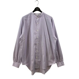 【中古】NICENESS24SS GUARINO／N．N．P． dobby-weave band collar dress shirt ドレスシャツ NN-7202Y14 パープル サイズ：L【価格見直し】