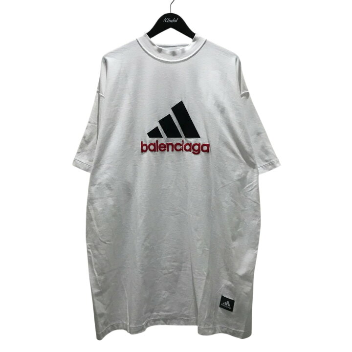 楽天市場】【中古】BALENCIAGA×adidasロゴTシャツ 731769 ホワイト 