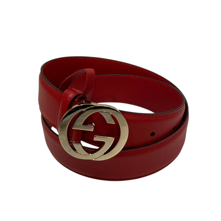 楽天市場】【中古】GUCCIGG レザーベルト 546386 レッド サイズ：80-32 