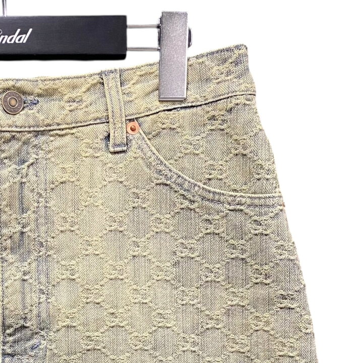 楽天市場】【中古】GUCCI GG柄デニムスカート 678789 インディゴ  