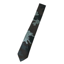 【中古】DRIES VAN NOTEN　カモフラージュ ネクタイ ブルー×ブラウン×ブラック 【300625】（ドリスヴァンノッテン）