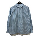 【中古】A．P．C．　ストライプ ロングスリーブシャツ 24E2-COGXW スカイブルー×ホワイト サイズ：36 【020725】（アーペーセー）