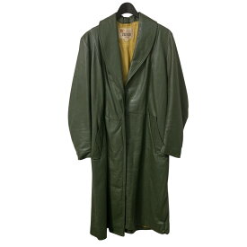 【中古】USED50s~ レザーロングコート グリーン サイズ：14【価格見直し】
